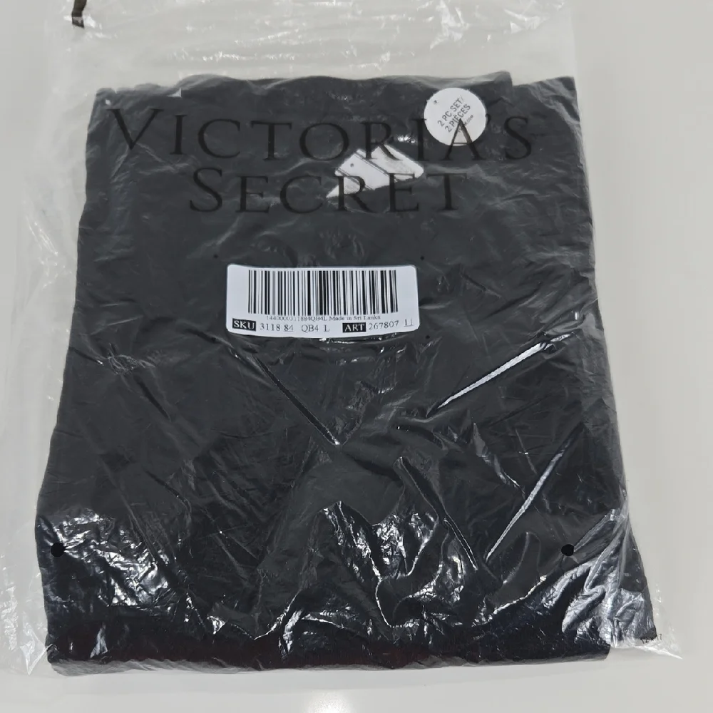 Victoria’s Secret Cotton Heart Pointelle Pajama Set Black LG - Picture 7 of 16